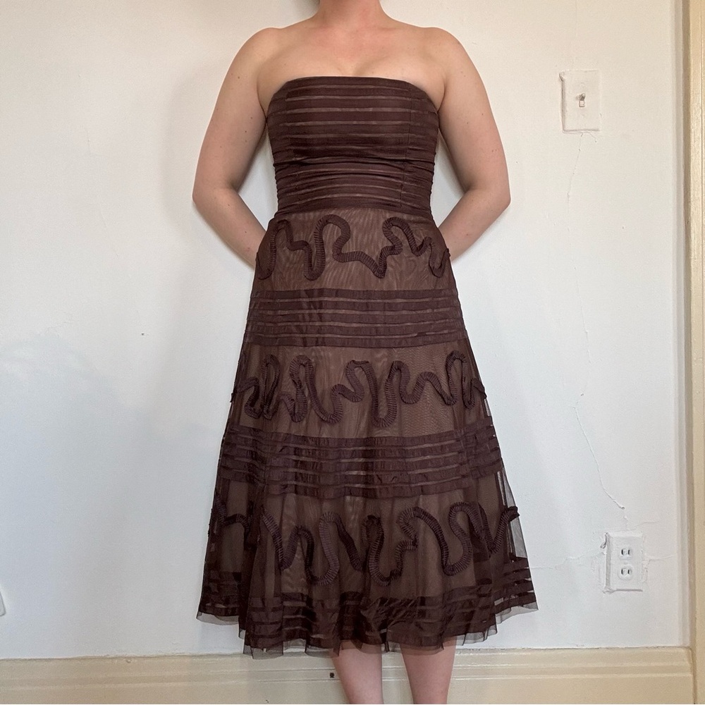 BCBG Max Azria Brown Prom Dress - Picture 2 of 11